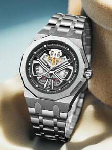 Men's Waterproof Quartz Watch With Calendar And Night Light, Fashionable Business Wristwatch (Comes With 1 Watch Link Removal Tool) - Silver - View 8