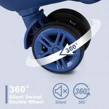 Lightweight Expandable Check-In Luggage ABS+PC Hardshell Suitcase 4 Spinner Wheels Ideal For Cabin Carry-On Available In 20, 24, 28 Inch Sizes - Navy Blue - View 9