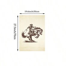 1/2 bức tranh vải canvas in hình cao bồi nghệ thuật treo tường phương Tây, áp phích Rodeo, tranh in hình ngựa hoang Bucking Bronco trang trí món quà cho cô ấy không có khung - Nhiều màu - Xem 11