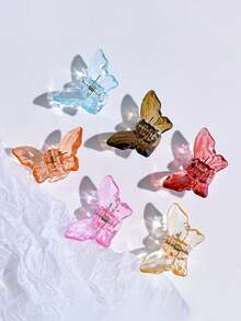 6 chiếc kẹp tóc hình bướm pha lê trong suốt siêu tiên màu ngẫu nhiên kẹp tóc nhỏ phía sau cho nữ kẹp tóc đội đầu kẹp tóc nhỏ kẹp tóc - Nhiều màu - Xem 3