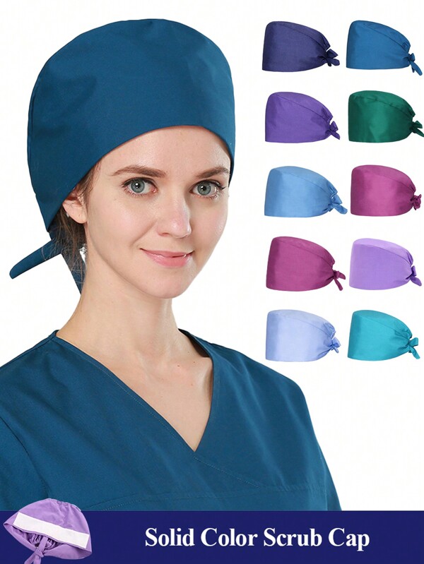 1 pieza Gorro de poliéster de unicolor para disfraz de Halloween, gorro de limpieza ajustable para hombres y mujeres, apto para todas las estaciones