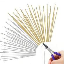 50-100 件不锈钢圆头别针，金色和银色，多种款式（9 字形、T 字形、球形别针），DIY 耳环珠宝制作用品，抗锈蚀、防氧化 - 彩色 - 查看 4