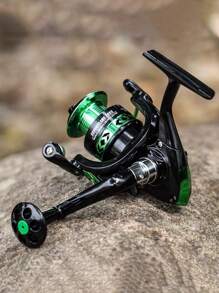 SOUGAYILANG 1Pc Aluminum Spool Green Spinning Fishing Reel: 5.2:1 Gear Ratio Folding Handle 1000-5000 Series Spinning Fishing Reel