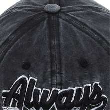 1pc Men's Letter Embroidery Baseball Cap, Outdoor Sun Protection Distressed Soft Top Hat - Multicolor - View 6
