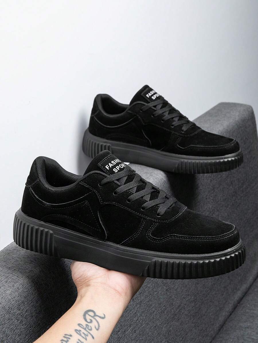 scarpi sportivi casual con lacci, colore grigio unito, da uomo, scarpe da ginnastica personalizzate, casual e alla moda, adatte per pendolari e giovani coppie