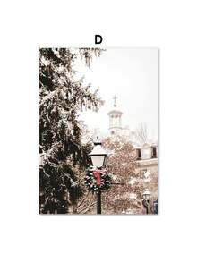 1pc Winter Train Door Snow Tree Car Christmas Wall Art Canvas Prints Nordic Posters Wall Decor Pictures Painting Living Room Decor Không có khung - Nhiều màu - Xem 42