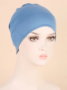 Mũ trùm đầu ngủ màu trơn, thích hợp để đội hàng ngày - Màu xanh denim - Xem 1