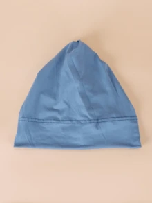 Mũ trùm đầu ngủ màu trơn, thích hợp để đội hàng ngày - Màu xanh denim - Xem 3