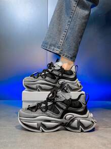 Men's Shoes 2024 New Air Mesh Shoes Men's Casual Sports Shoes Men Platform Daddy Shoes Men Fashion Light Running Shoes Men Dark Combat Shoes Men 39-44