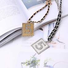 1 件女士腰链，带 5 个吊坠，金属链腰带配饰，适合毛衣和连衣裙，时尚 - A - 查看 4