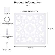 24Pcs Hanging Room Divider Panels Decorative Room Separator White Wall Partition Privacy Screen Indoor For Bedroom Dining Hotel Restaurant - White Heart - View 6