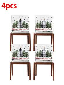 1/2/4/6 件圣诞鹿、圣诞树和雪花椅背套套装、家庭餐桌靠背椅套、客厅装饰 - 彩色 - 查看 14