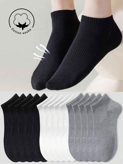 3/6/9 Pares de Calcetines de Algodón para Mujer,Calcetines Cortos,Calcetines Invisibles,Calcetines Grises,Calcetines Negros,Calcetines Blancos,Calcetines de Mujer,Calcetines Lindos,Calcetines para Niñas, para Otoño/Invierno/Primavera/Verano, con Detalles de Malla Transpirable, Diseño de Orificio Guía Transpirable, Absorción de Humedad, Suave y Liso, Adecuado para Diversas Vacaciones, Deportes, Ocio, Negocios y Otros Usos Diarios, Se Pueden Usar Todo el Año, Las Combinaciones de Colores son Aleatorias.