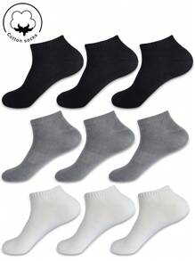 3/6/9 Pairs Women Cotton Socks, Ankle Socks, Invisible Socks, Gray Socks, Black Socks, White Socks, Ladies Socks, Cute Socks, Girls Socks, Suitable For Autumn, Winter, Spring, Summer, Breathable Mesh Details, Ventilation Holes Design, Moisture-Wicking, Soft And Smooth, Suitable For Various Occasions Like Festivals, Sports, Casual, Business And Daily Wear, Seasonal Wear, Random Color Combinations - Multicolor - View 2