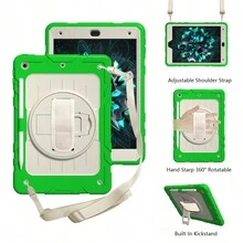 1 Ốp lưng tương thích với iPad Air4/5 Gen 10.9''/11'' thế hệ thứ 1/2/3/4, 10/9/8/7/6/5''/ 9.7'', Ốp lưng chống sốc có ngăn đựng bút chì [Dây đeo tay xoay 360°] & Chân đế, Ốp lưng tương thích với iPad Mini 6 Mini 7 8.3, iPad Air2/Pro/5/6 9.7, iPad 7/8/9 10.2 (Màu hồng) - Quả xanh và trắng - Xem 18