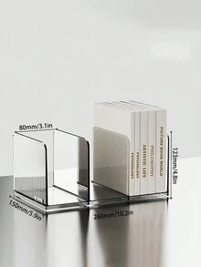 1 件透明桌面书架收纳架，加厚亚克力隔板架，学生学习用品书架 - 彩色 - 查看 13