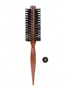 TonySasa 木质和尼龙卷发棒，1 件美发沙龙造型滚刷，家用圆梳，女士发刷，二合一拉直卷发（不耐热，请勿长时间高温使用），返校、旅行度假必备品，女士发饰，发刷 - 黃色 - 查看 8