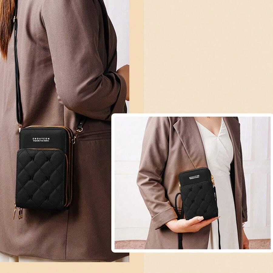 Women's Butterfly Embroidery Diamond Pattern Large Capacity