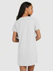 Slim Fitness SLM Oversized T-Shirt Dress Plain Slim Fitness Top - trắng - Xem 2
