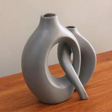 Monaco Ceramic Vase Pair - Grey - View 3