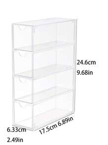 1 个 4 格亚克力桌面收纳盒，垂直和水平两用，厚实的收纳盒，适用于笔、珠宝、化妆品、学生办公用品、眼镜 - 無色 - 查看 8