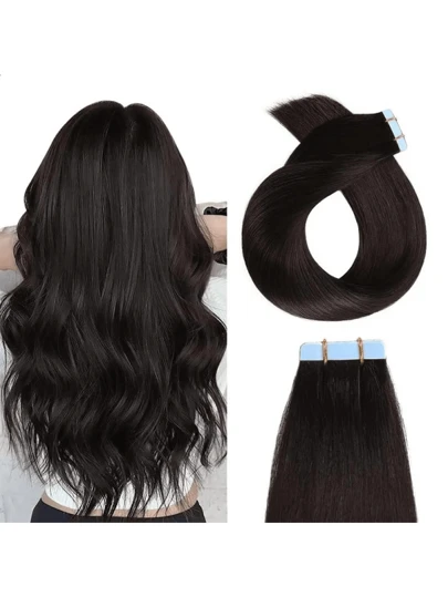 Tape In Hair Extensions Human Hair 20pcs/Pack/30g Remy Straight Invisible Tape Adhesive Hair Extensions Suitable For All People 10-24 Inches