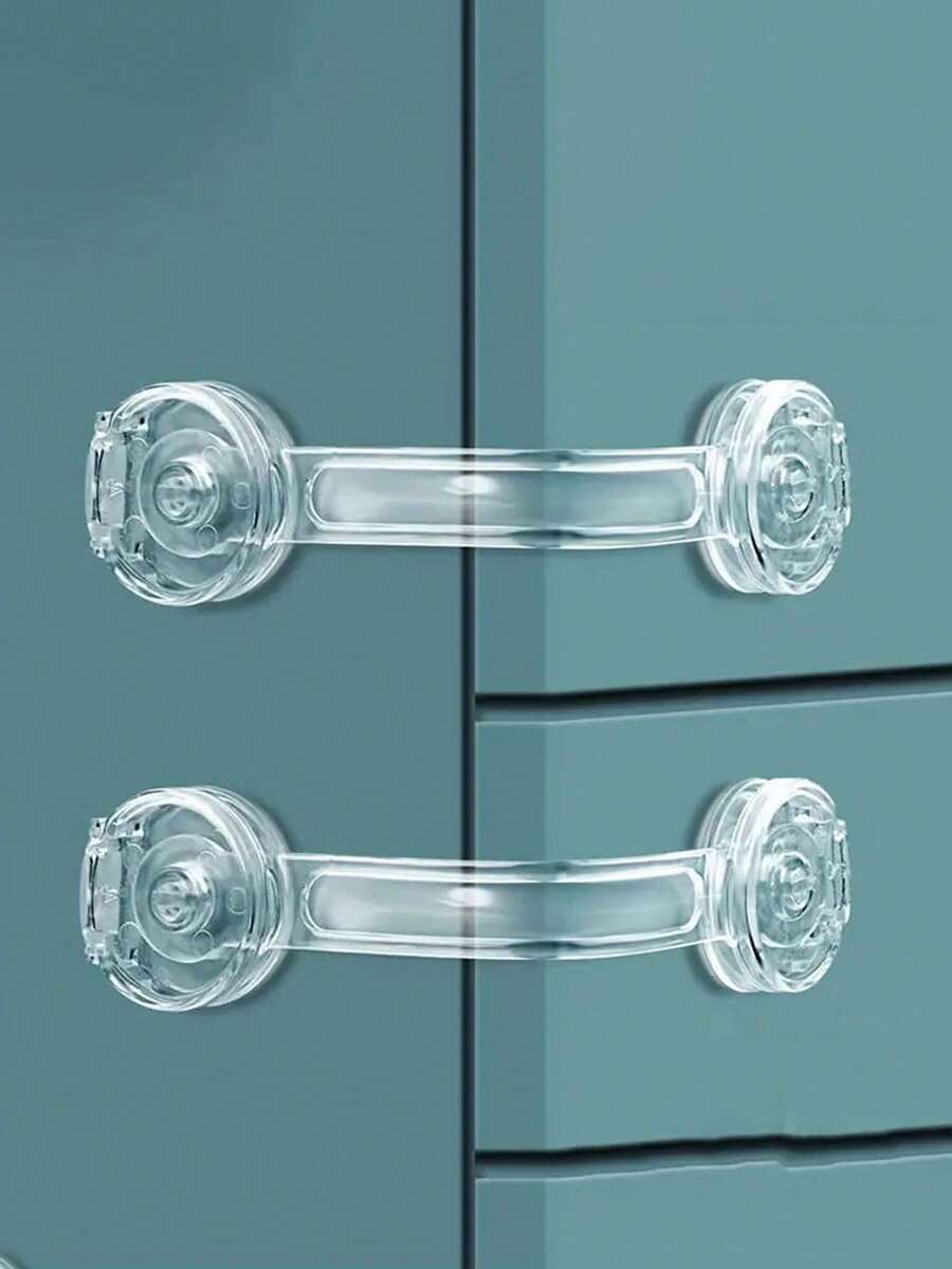 Clear Child Locks For Drawers, Fridge, Cabinet Doors - Transparent White - View 1