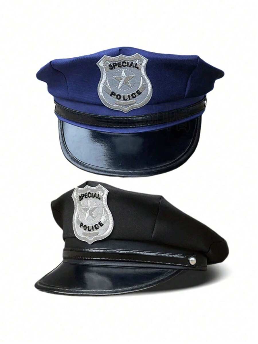 1pc Unisex Police Cap, Officer Cap For Role Play, Fun Hat For Christmas Party, Suitable For Holiday Parties And Sexy Costume Accessories - Multicolor - View 1