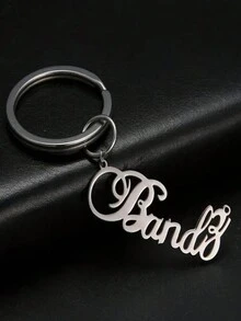 Móc khóa tùy chỉnh Tên tùy chỉnh Móc khóa bằng thép không gỉ khắc phong cách độc đáo Quà tặng lý tưởng cho nam và nữ - Vàng - Xem 3