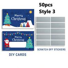 圣诞装饰 30 张可爱圣诞派对刮刮卡 - 具有独家圣诞元素，适用于派对策划、互动游戏、节日礼券、派对游戏奖品、幸运抽奖刮刮贴纸、圣诞派对活动定制游戏规则和活动道具 - 彩色 - 查看 15