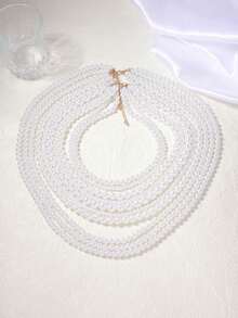 1 件夸张优雅仿珍珠复古风格派对项链女士 - 珍珠項鍊 - 查看 3