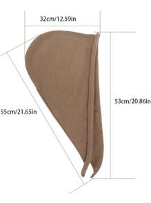 1pc Women's Winter New Style Scarf & Hat Set, Faux Cashmere Knitted DIY Turban Cap - Solid Color - View 2