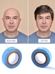 1 pieza de cinta adhesiva doble cara para extensiones de cabello / pelucas / tupé, ultra resistente, resistente al agua, adhesivo fuerte, cinta de reemplazo para pelucas - Azul - Ver 6