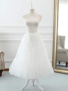 1 pièce Jupon polyvalent, jupe-culotte longue en tulle doux de style Lolita, jupon pour Lolita/Cosplay, convient pour Halloween, Noël, rose 80cm