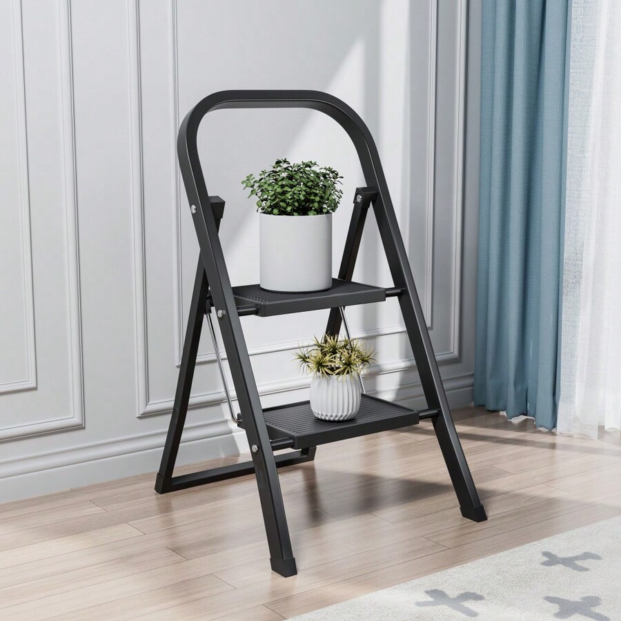 2 Step Ladder, Step Stool For Adults, Folding Step Stool With Wide Anti