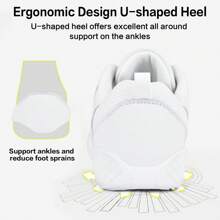 Cheer Shoes Women Cheerleading Dance Shoes Tennis Athletic Flats Walking Sneakers For Girls White - trắng - Xem 6
