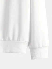 DIFFLAND 男士休闲日常柔软舒适套装，简约海鸥印花，白色圆领套头卫衣搭配修身运动裤，秋冬款 - 黑與白 - 查看 5