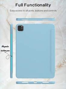 Blue Phone Case 1pc Tablet Protective Case Compatible With Ipad, Soft Anti-Fall Protection, Ultra-Thin/Smart Stand/Auto-Wake Protective Case For TPU Leather Apple IPad Mini 4/5/6, 9.7/10.2/10.5 Inches, Air 4/5/6, 10th Gen, 10.9 Inches, Pro 11 Inches, Air 11(M2) , Air 13 And Pro 11(M4)-Baby Blue