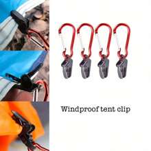 5Pcs/10Pcs Tarp Clip Windproof Clamp With Carabiner, Awning Clamp Set For Awnings Outdoor Camping Caravan Canopies Tent Strengthen The Firmness Of The Tent Canopy Outdoors To Prevent Strong Winds. High Strength Material, Sturdy And Durable