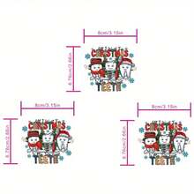 1/2/3 圣诞树热转印贴花 - 适用于定制 T 恤、夹克、牛仔裤等的明亮 DIY 热压贴花 - 易于粘贴、耐用且持久的手工圣诞材料，适用于圣诞装饰 - 彩色 - 查看 4