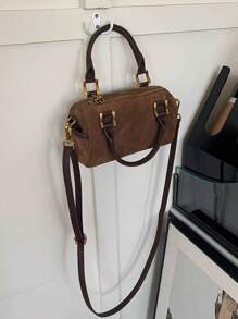 1 pieza Bolso de mano de mujer, Bolso tipo tote de moda, Nueva bolsa tipo almohada mini de otoño/invierno, Bolso mini versátil y retro, Bolso de terciopelo