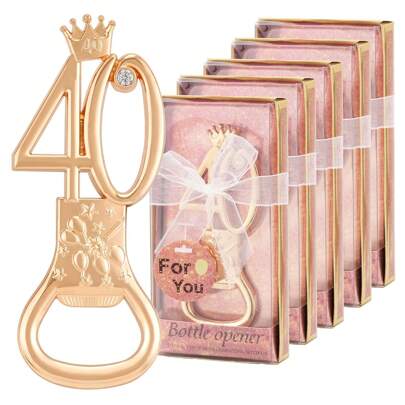 Flaschenöffner zum 40. Geburtstag in Gold, geeignet als Gastgeschenk oder Souvenir für die 40. Hochzeitsjubiläumsfeier, beliebt für Gold- und Schwarz-Themen-Partys. Partygeschenke, Geschenke für Familientreffen, Geschenke für Vater, Mutter, Lehrer, Schwestern, interessante Geschenke für Freunde, Weihnachten