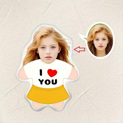 Personalized Mini Pillow - Soft Double-Sided Polyester Cushion With The Words "I Love You" Printed On It, Suitable For All Seasons, Perfect As A Couple Gift, Handmade Home Decoration Embellishing Christmas Gifts,Season Picks,Toys & Games,Customized Kids Dolls & Stuffed Toys