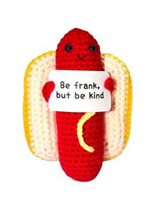 Handmade Penguin Gift, Funny Crocheted Penguin Pendant, Stress Relief Shark, Creative Crocheted Bee/Corn Ring Inspirational Decor Ornaments, Desk Decor, Motivational Card Included, Copper Keychain Pendant, Desk Decor Potted Plant, Vegetable, Positive Gift - Food Series - View 15