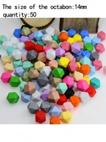 10/20 peças de contas de silicone de cores misturadas, 14 mm, suprimentos de artesanato ensacados, adequados para joias DIY, moda artesanal, pulseiras, colares, chaveiros