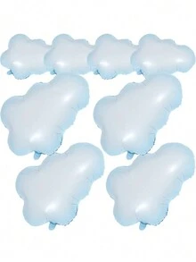 3/6 Gói Bóng bay giấy bạc màu xanh nhạt hình đám mây trắng bóng bay trang trí tiệc cưới sinh nhật chủ đề bóng bay - trắng xanh - Xem 1
