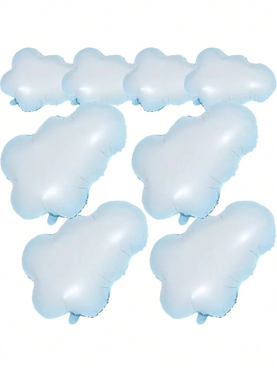 3/6 Gói Bóng bay giấy bạc màu xanh nhạt hình đám mây trắng bóng bay trang trí tiệc cưới sinh nhật chủ đề bóng bay - trắng xanh - Xem 1