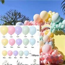 Bộ 189 bóng bay cầu vồng màu pastel 5/10/18 inch đủ màu sắc Bộ dụng cụ tự làm vòng hoa vòm, Bộ bóng bay cao su Macaron dùng cho tiệc sinh nhật, tiệc cưới, tiệc đính hôn, kỷ niệm, trang trí tiệc, - nhiều màu - Xem 13
