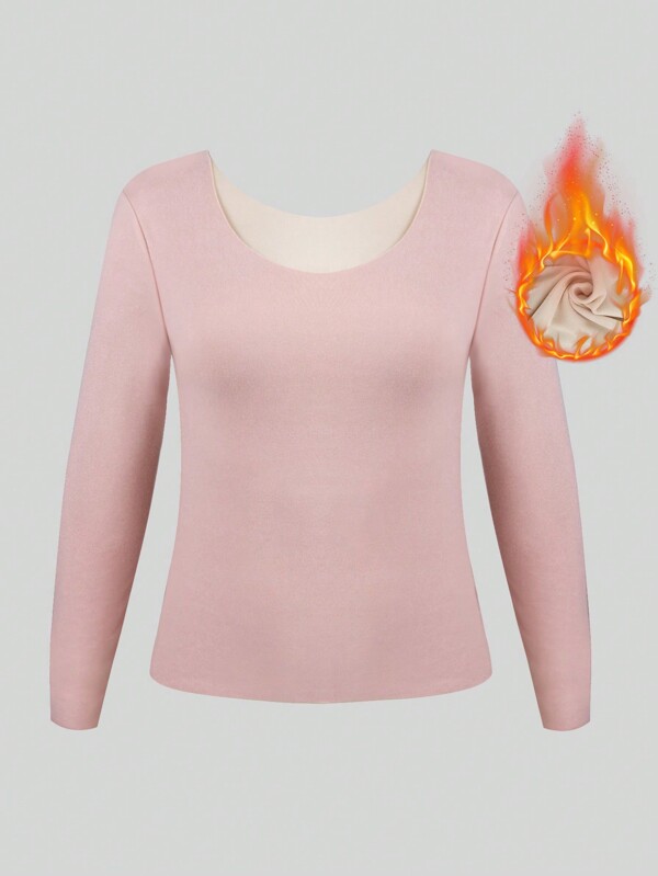 1pc Plus Size Women's Warm Plus Size Loungewear/Sleepwear, Thickened For Autumn/Winter