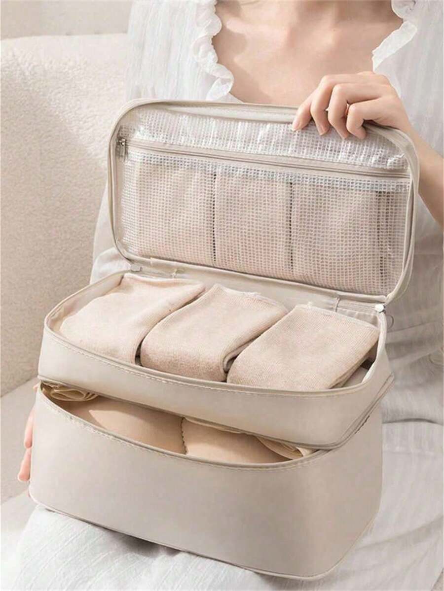 Compact, Lightweight Travel Organizer Bag Secure Zipper Pouch For